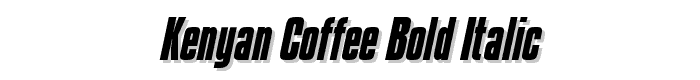 Kenyan Coffee Bold Italic font